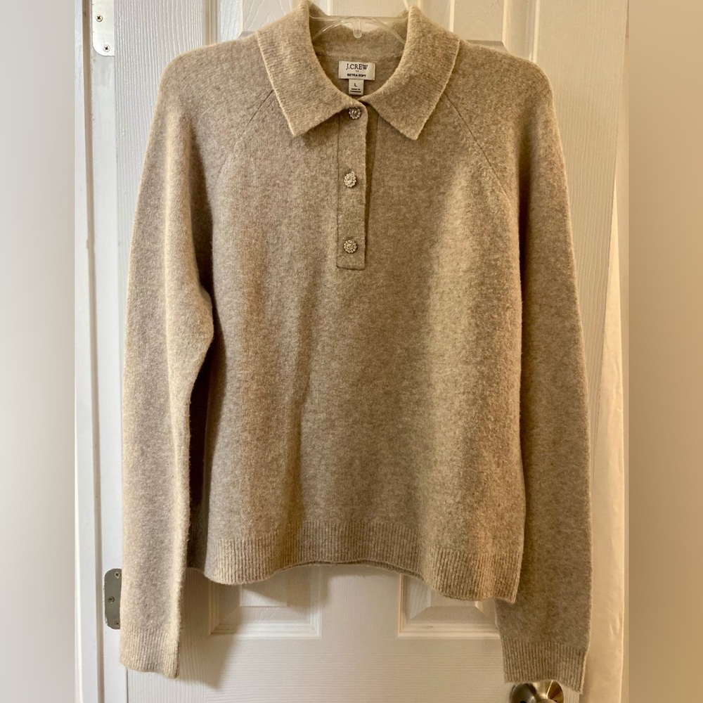 J. Crew Super Soft Women's Sweater with jeweled buttons
